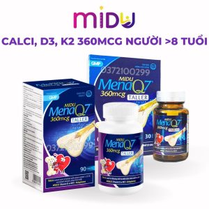 Tăng Chiều Cao Midu MenaQ7 360mcg 30 Viên và 90 Viên